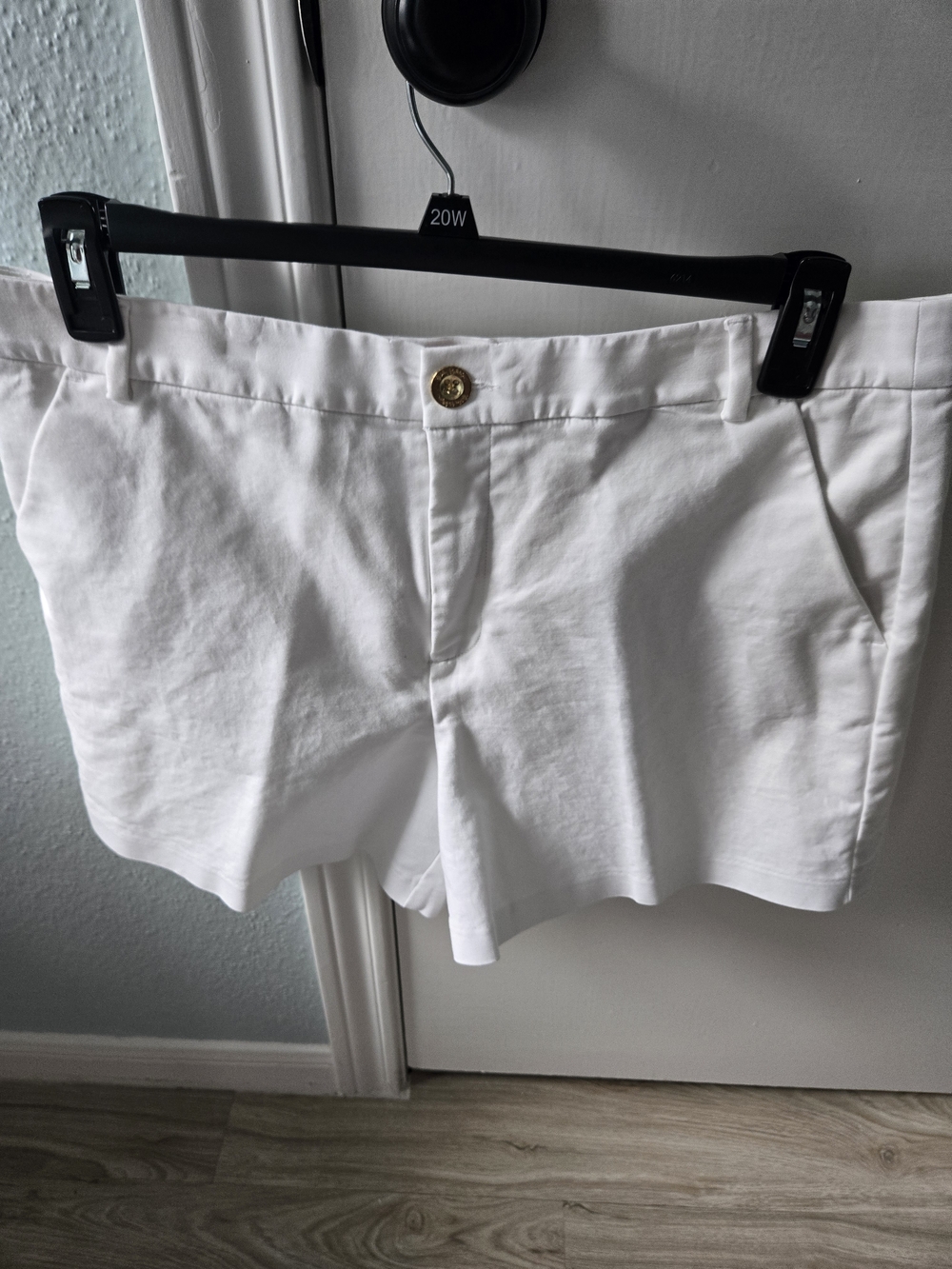 Lilly Pulitzer White Bermuda Shorts with Gold Button